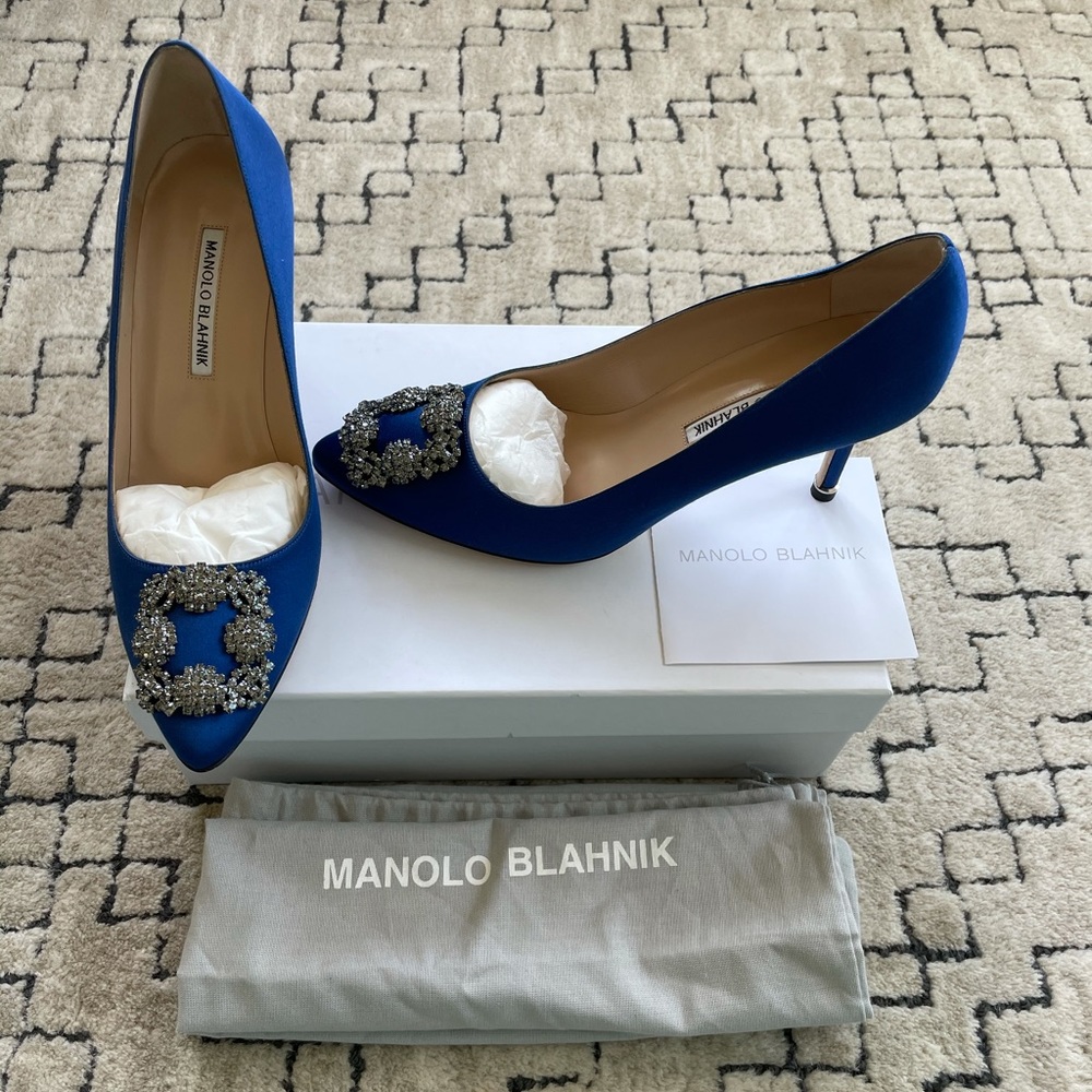 Manila Blahnik Hangisi 70 Embellished Satin Pumps